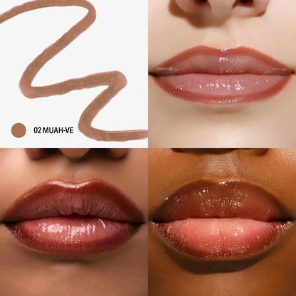 Sacheu Lip Liner STAY-N - Peel-Off Lip Liner Stain - All Day & Night Lip Liner with Hyaluronic Acid & Vitamin E - Long Lasting Formula - 0.12 Fl Oz / 3.5 Ml